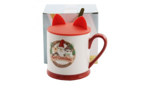 Чашка  фарф.  370 мл  Новорічна,  кол. кор. (Корч)  1002