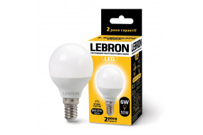 Лампа LED LEBRON L - G45 6W E14 3000K 480Lm (00-10-25) (11-12-19)