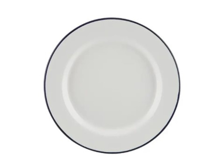 Тарілка 20 см біл. з син. окант. GenWare 45020 - зображення 1