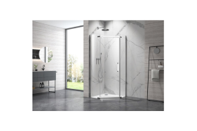 ДК MAIN 90*90*200 111-09370B пятикутна 6мм,прозоре.хром