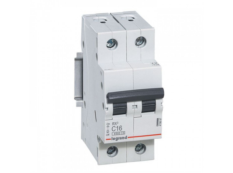 Автоматичний вимикач Legrand RX3 4.5КА, 16А, 2Р (56-21-14) - зображення 1