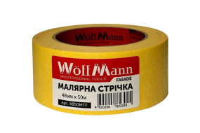Стрічка малярська 48мм х 50м ЖОВТА ФАСАДНА WoffNan