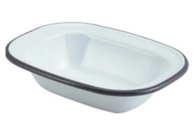 Блюдо гл.16*12*3,5см,емаль,сірий обідок, GenWare  (А-Г) 44016WHG